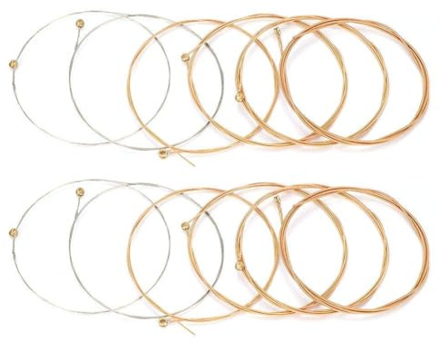 Gitarrensaiten 12 St¨¹ck f¨¹r Akustische Gitarren - Stahlsaiten Set Langlebig Leichte Anpassung Folk Guitar Ersatz Premium Saiten f¨¹r Musiker