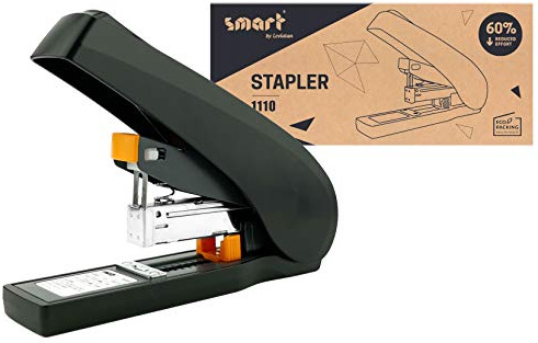 smart by Leviatan Cucitrice Smart 1110, Meno Sforzo, Cucitrice con Graffette per Ufficio, 60% di Sforzo in Meno. Custodia Ergonomica di Qualità, Graffette Tipo 23/6-23/13 mm, 100 Fogli
