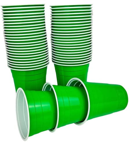 Vitavalley 50 grüne Party-Cups (473ml) - wiederverwendbare & robuste Plastikbecher - ideal für Deine Feier