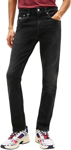Tommy Jeans Herren Jeans Hose Scanton Slim Fit, Schwarz (Denim Black), 31W/34L