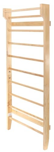 Toboli Sprossenwand in Holzoptik 195 cm, Sproßenwand bis 150 kg, Turnwand für Kinder und Erwachsene, Kletterwand für Kinderzimmer und Fitnessraum