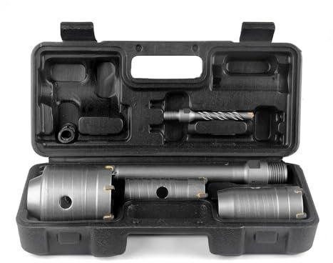 BINOTA Lochsägen-Set für Beton, Kreisbohrer, Lochsäge für Beton, Zement, Ziegel, Mauerwerk, Stein, 30, 40 und 60 mm