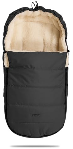 my junior® ThermoWool 2in1 Fußsack 100% Schurwolle, reflektierend, wasserabweisend (Cozy Nighfall)