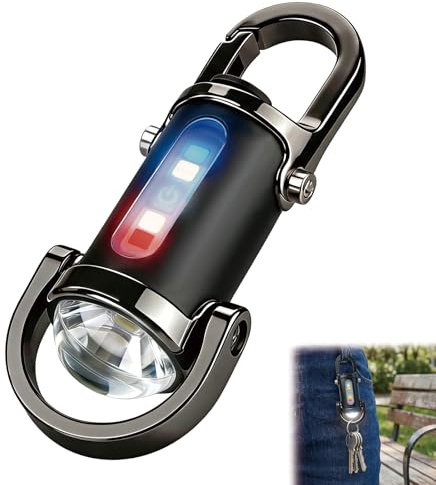 Ecloom Mini Keyring Torch 70g Portable 2-1 Flashlight Combine Power Bank Bright 1200lm IPX7 Waterproof, 8 Mode Dimming Rechargeable Keychain Flashlight for Gift Camping, Hiking, Emergency