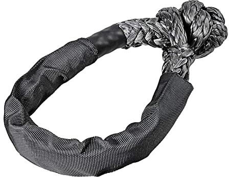 Corde de treuil souple à manille noire 56 cm