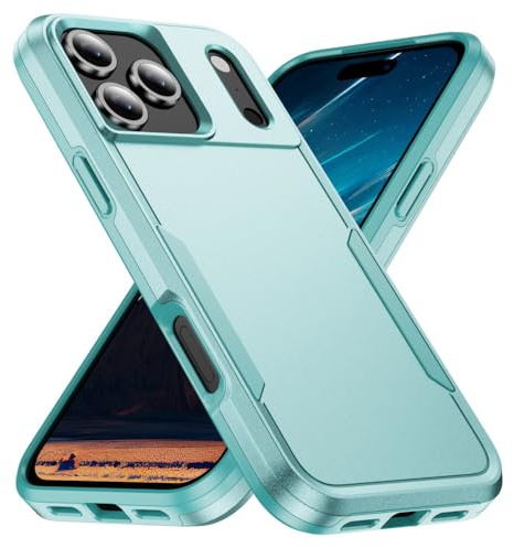 FYYFTYT Custodia protettiva per iPhone 13 con copriobiettivo scorrevole e anello di supporto, protezione antiurto di livello militare, colore verde, per iPhone 13