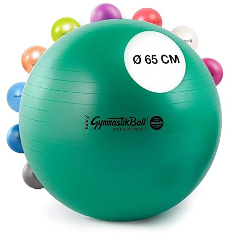 PEZZI Gymnastikball Maxafe Sitzball | Sitzball mit Burst-Proof-System, belastbar bis 400 kg, für Therapie, Sport und Büro