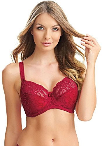 Fantasie Womens Jacqueline Lace Underwire Full Cup Bra with Side Support, 30D Red