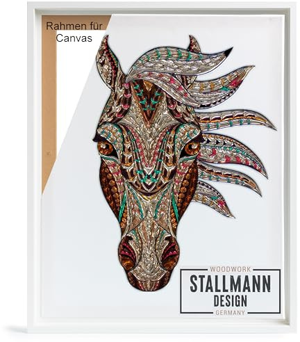 Stallmann Design Schattenfugenrahmen für Leinwände auf Keilrahmen | Farbe: Weiß | Größe: 40 x 40 cm | Rahmen ohne Glas & Rückwand | mit Montagezubehör