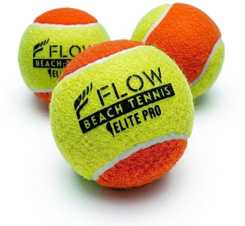 Flow Beach Tennis Beach Tennis Balls, Pack with 3 Balls, ITF Approved 2026, Low Compression, Sand Court Balls for Beach Tennis (3 Balls Pack)