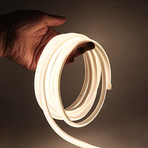 XUNATA COB Neon LED Streifen, 230V 288leds/m Superhell Hohe Dichte, Diffusion Flex LED Schlauch für Heim DIY Festival Dekoration (Natürliches Weiß, 4M)