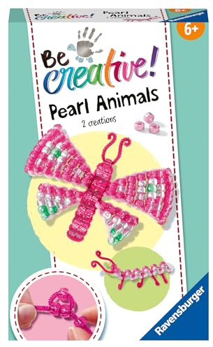 Ravensburger BeCreative Perlentiere Schmetterlinge - Bastelset ab 6 Jahre | Perlenset zum Perlentiere basteln, Geschenk für Mädchen und Jungen