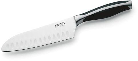 Kuppels CHEF Santokumesser, Kullenschliff, 16 cm Klinge, scharf | Hochwertiger Klingenstahl, durchgehender Erl, ergonomischer Griff – Handwäsche wird empfohlen