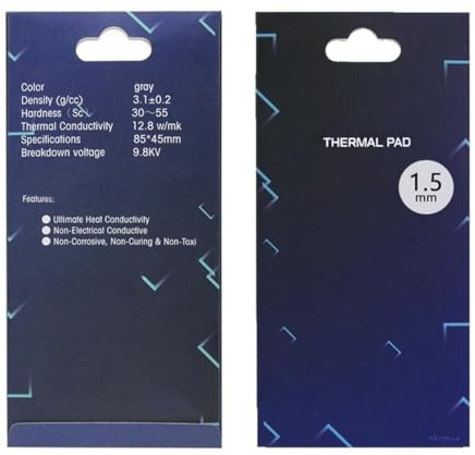 Thermal Pad 12.8 W/mK, 85x45x1.5mm, Non Conductive Silicone Thermal Pads for Laptop Heatsink/GPU/CPU/LED Cooler (1.5mm)