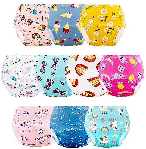 Cogindss Xmrlvn Enfant Culotte Apprentissage Propreté pour Garcon Fille Bébé, 2-3 Ans, Rouge, Lot de 10, S