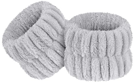 AOOWU Muñequeras Toalla, 1 Par Muñequeras de Microfibra para Lavarse Cara de Evitan Que Líquido se Derrame Por Tus Brazos, Bandas de Muñeca Absorbentes de Agua Suave, Muñequera Deportiva Yoga Tenis