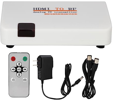 Convertisseur Coaxial HDMI Vers RF, Adaptateur Coaxial Modulateur RF HDMI, Prise En Charge De L'adaptateur Vidéo 1080P Résolution HDMI : 480I/480P/576I/576P/720P/720I/1080I/1080P (100-240V)(欧规)