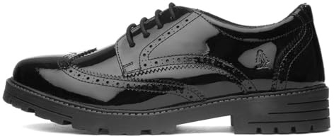 Hush Puppies Girls Maxine Patent Senior Shoe, Black, 5 UK