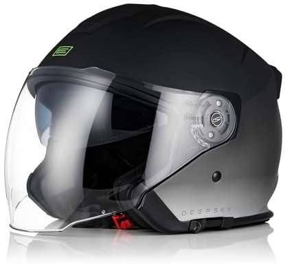 ORIGINE Casco Jet Moto 3/4 Aperto con Doppia Visiera Adatto per Scooter Omologato ECE