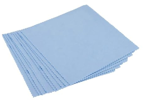 Chiffon de Nettoyage en 80 Pcs Bleu pour Lunettes et Lentilles | Chiffons de Nettoyage pour Lentilles, Non Pelucheux, Retire les Huiles sur Bijoux et Écrans d'Appareil Photo