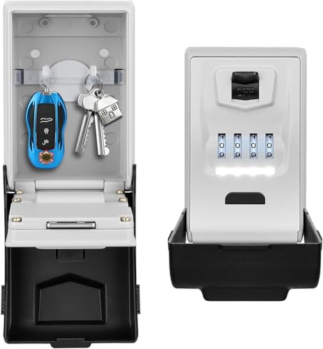 Cassetta Sicurezza per Chiavi, Cassetta Sicurezza Chiavi Esterno Retroilluminata Grand Cassetta di Sicurezza per Chiavi Impermeabile Cassetta Portachiavi con Codice Cassaforte per Chiavi da Muro