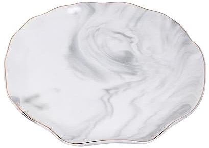 1 plateau de rangement for bijoux, assiette en céramique en marbre, plateau à bijoux en céramique, assiette en céramique dorée, assiettes de présentation de bijoux, assiette en marbre, assiette à dîne