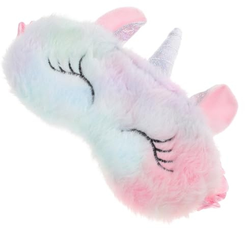 HONMEET Plüsch Schlafaugenklappe Cartoon Einhorn Leichtes Schattierungs Schlafpflaster Weiches Material Für Reisen Und Entspannung Mit Lichtblockierendem Design
