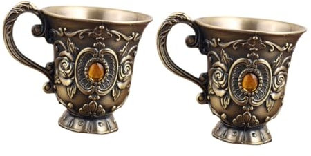 Cabilock 2piezas Copa De Vino Grabada Manualmente Vaso De Whisky Vintage Adornos Vintage