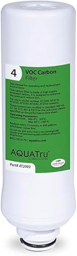 AquaTru Classic VOC Carbon Replacement Filter (Stage 4) – Compatible with AquaTru Classic, Classic Smart & Under Sink Purifier Models (Green)