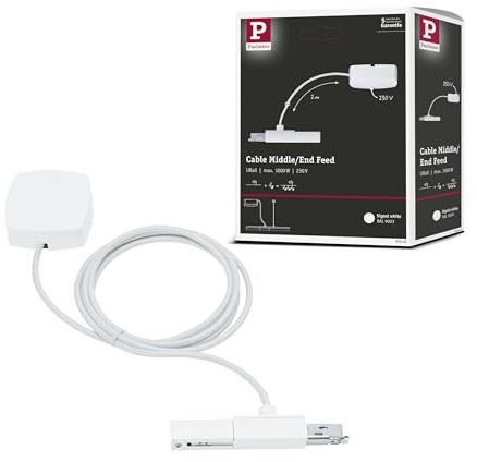Paulmann 95645 - Cable de entrada URail (2 m, máx. 1000 W, sistema de carril blanco de señal)