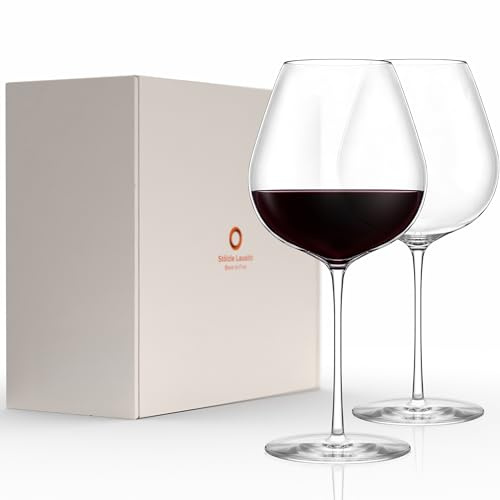 Stölzle Lausitz Verres à Vin Bourgogne Fino Lot de 2, 805 ml – Élégants Verres à Vin Rouge en Cristal – Verres à Vin pour Bourgogne & Pinot Noir – Résistants aux Chocs & Lave-Vaisselle
