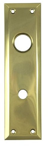 2-3/4 X 10 Solid Brass Escutcheon Plate w/Knob Hole and Cylinder Hole