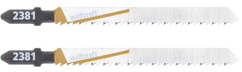 wolfcraft 2 Stichsägeblätter HCS I 2381000 I Holz u. Kunststoff, sauberer Schnitt