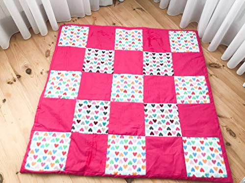 KOSPU Crawling Blanket Patchwork Blanket 125 x 125 cm