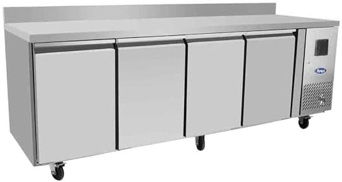 Table Réfrigérée Positive 4 Portes avec Dosseret - Profondeur 600 - Atosa