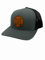 Apollo Cap Co. Trucker Cap – Lederhut mit Live Circle Patch – Snapback-Verschluss – Mittelprofil-Krone – ideal für Damen und Herren, Graphit/Schwarz, large