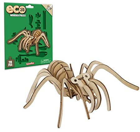 Eco 3D Holzpuzzle - Tarantel von Deluxebase. Kreatives pädagogisches 3D-Skulpturenpuzzle aus Holz für Kinder -recyceltes nachhaltiges Holz