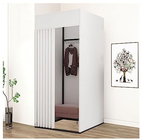 Umkleidekabine Freistehend, Mobile Umkleideraum mit Vorhang und Haken | Tragbar Umkleidekabine Sichtschutz Vorhänge für Bekleidungsgeschäft, Boutiquen, Büro