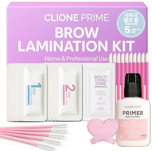 CLIONE PRIME At Home Brow Lamination Kit - DIY Eyebrow Lamination Kit Professional Eye Brow Perm Kit Instant DIY Eyebrow Lift Kit for Fuller Thicker Brows Lasts For Upto 8 Weeks