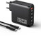 OUFUYU 138W Caricatore USB C 4 Porte PD3.0 GaN Caricabatterie Rapido Tipo C Alimentatore con Cavo USB C 100W per MacBook Pro/Air, Dell XPS 15, Google Pixel, iPhone 16/15, iPad Pro, Galaxy S24/S23/S22
