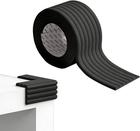 Protector de cantos autoadhesivo, 1 unidad, protección de esquinas para bebés, protector de esquinas para frigoríficos, fregaderos, muebles de mesa de cristal, suave, 2 m, color negro