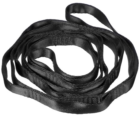 PATIKIL 22KN Adjustable Daisy Chain Yoga Extend Belt 1.5M, Nylon Climbing Sling Straps for Home Workout Exercise Pilates Gymnastics, Black