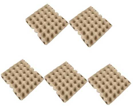 VICASKY Cartoni per Uova in Pasta di Carta, Vassoio Porta Uova Riutilizzabile da 30 Posti, Beige, Resistente, per Conservazione in Cucina
