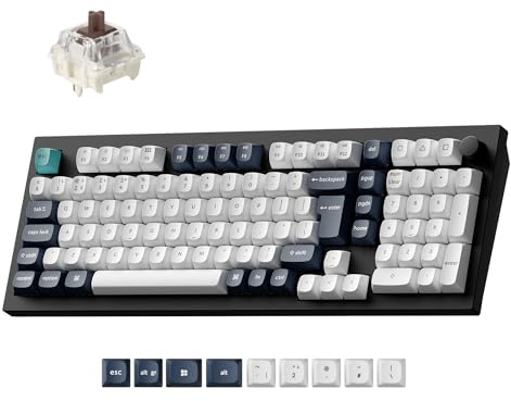 Keychron Q5 Max Wireless Custom Mechanical Keyboard, 2.4 GHz Bluetooth QMK Full Aluminum 96% Layout RGB with Hot-swappable Gateron Brown Tactile Switch for Mac Windows Linux(UK Layout) - Black