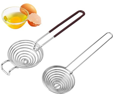 Egg Separator, Stainless Steel Egg Yolk White Separator Long Handle Eggs Yolk Divider Filter Kitchen Gadget Cooking Baking Tool, Dishwasher Safe(COLOR:Silver)
