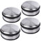 Schramm® 4 Stück Türstopper massiv Edelstahl ca. 10 x 4 cm mit Gummiring silber Tür Stopper Türfeststeller schwerer Türstopper