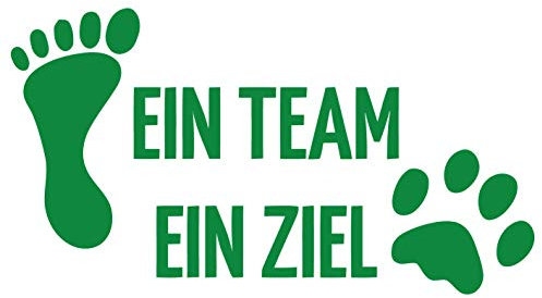 kleb-Drauf | 1 EIN Team EIN Ziel | Grün - matt | Wandtattoo Wandaufkleber Wandsticker Aufkleber Sticker | Wohnzimmer Schlafzimmer Kinderzimmer Küche Bad | Deko Wände Glas Fenster Tür Fliese