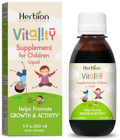 Herbion Naturals Vitality Supplement for Children - Promotes Growth and Appetite, Improves Mental Performance - Kids 1 Year and Above - 150ml