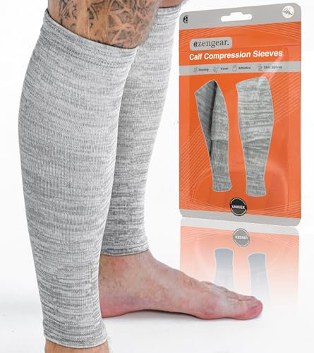 aZengear Manchons de Compression pour Les Mollets, Hommes et Femmes | Attelles de Tibia de Maintien du Mollet, Chaussettes et Bas de Contention pour la Course, Crampes (XXL)