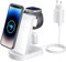 Cargador inalambrico,INNISTO Cargador inalambrico con 18W Adaptador,estacion de Carga Compatible con iPhone 16/15/14/13/12 Pro/Pro MAX,Apple Watch Ultra/10/9/8/7/SE/SE2/6/5/4/3/AirPods321/Pro1 Blanco